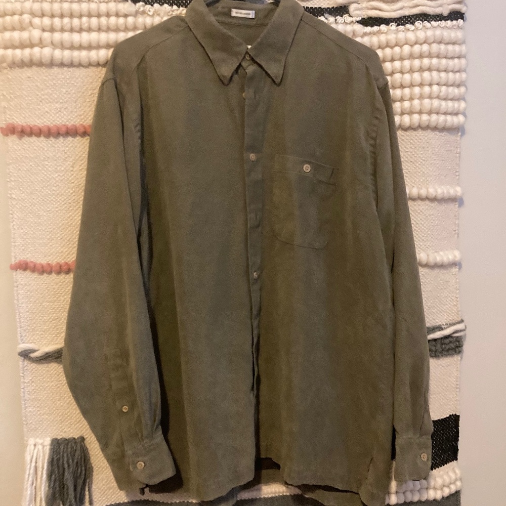 Geoffrey Beene microsuede dark green